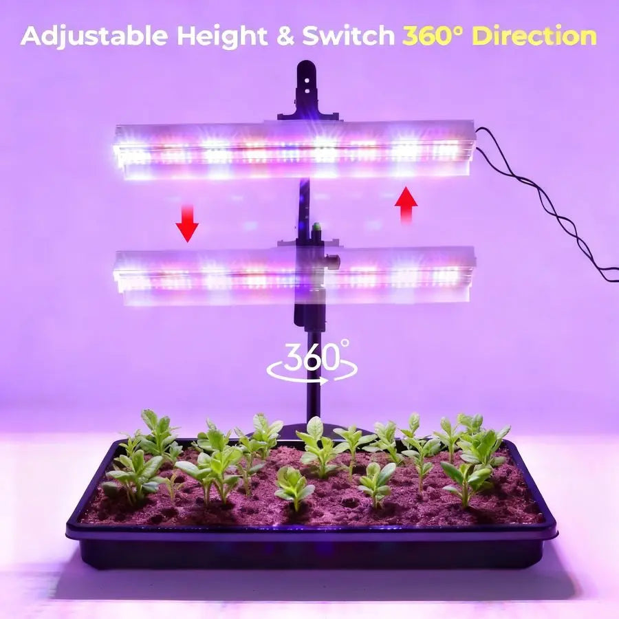 Seed Starter Tray, Seed Starter Kit with Grow Lights and Heat Mat, Indoor Seedling Trays Kit, 5.9 inch High Humidity Dome, 96 LE