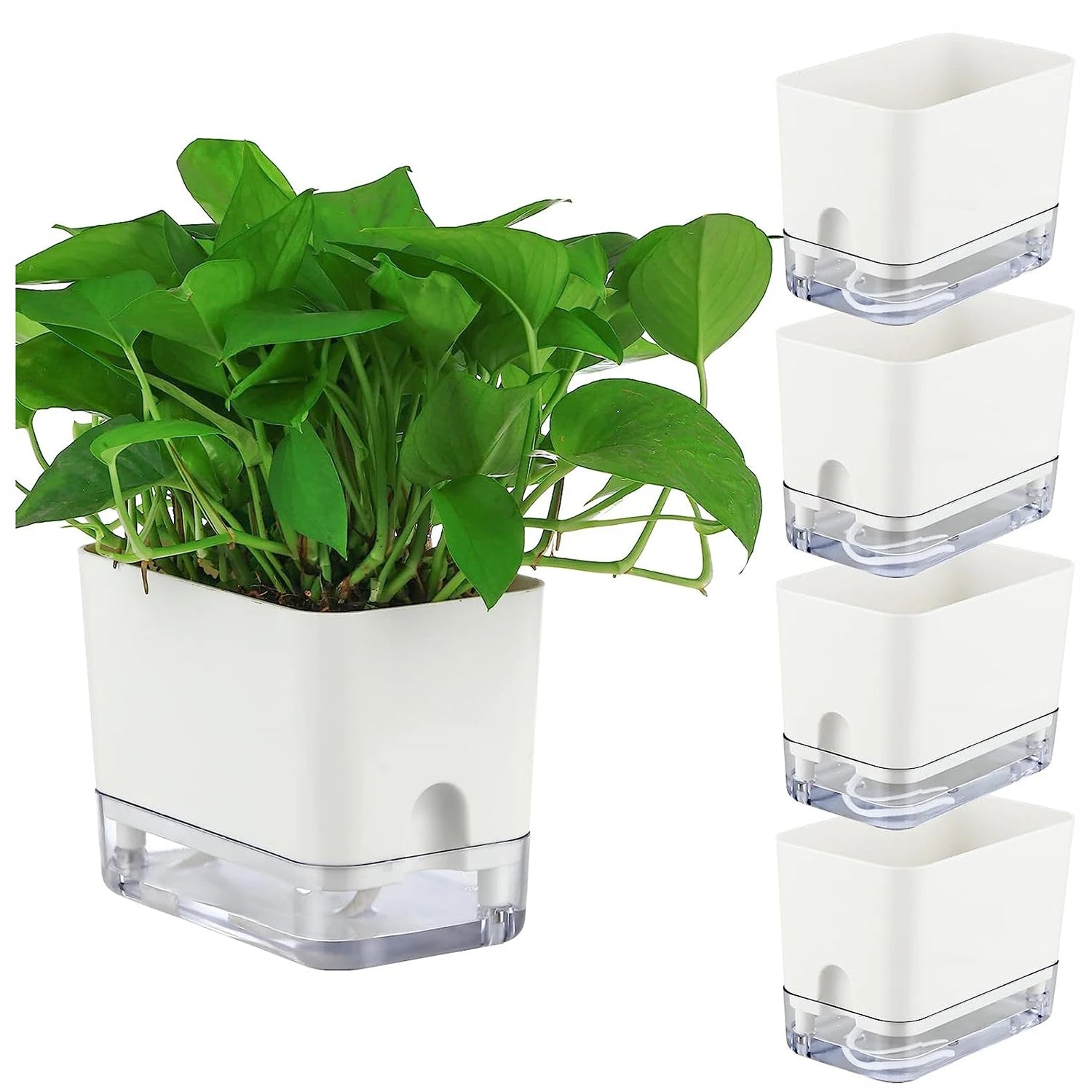 New Self Watering Plant Pot Magnetic Plastic Self-absorbent Cotton Rope Flowerpot For Double-deck Lazy Plant Pot Garden Supplies