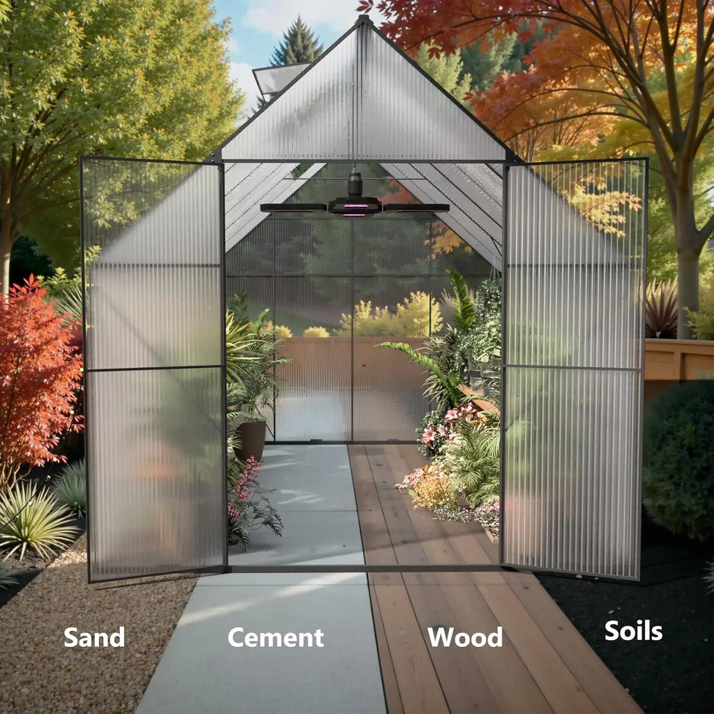 Greenhouse for Outdoors, Heavy Duty Polycarbonate Greenhouse, Walk in Greenhouses for Outdoor Garden Backyard with, Customized