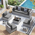 Patio Furniture Set, 7 Pieces PE Wicker Sectional Sofa with Tea Table, Outdoor Conversation Set for Patio, Garden,, Customized