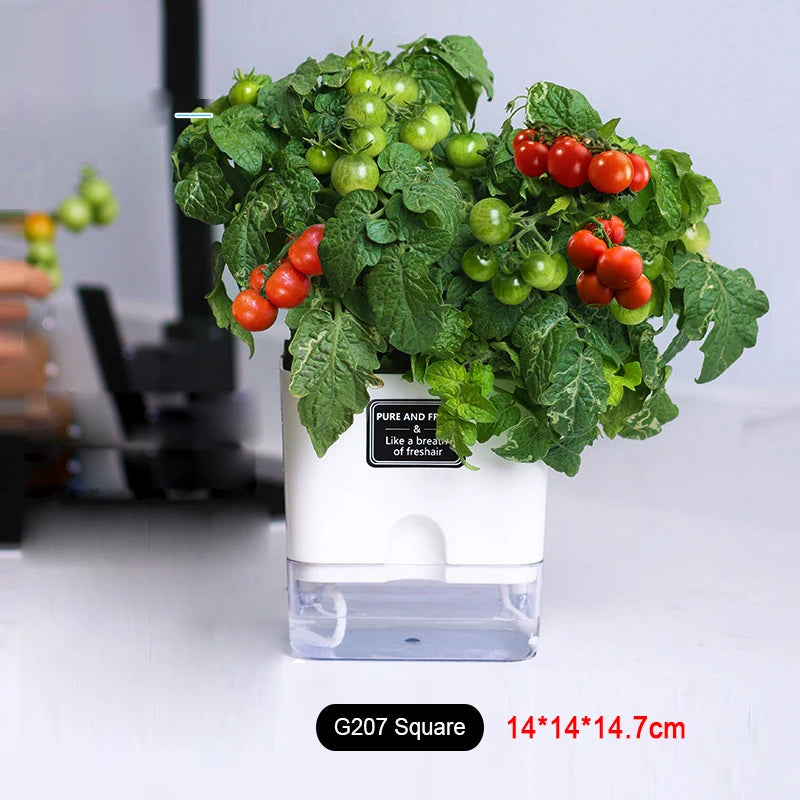 New Self Watering Plant Pot Magnetic Plastic Self-absorbent Cotton Rope Flowerpot For Double-deck Lazy Plant Pot Garden Supplies