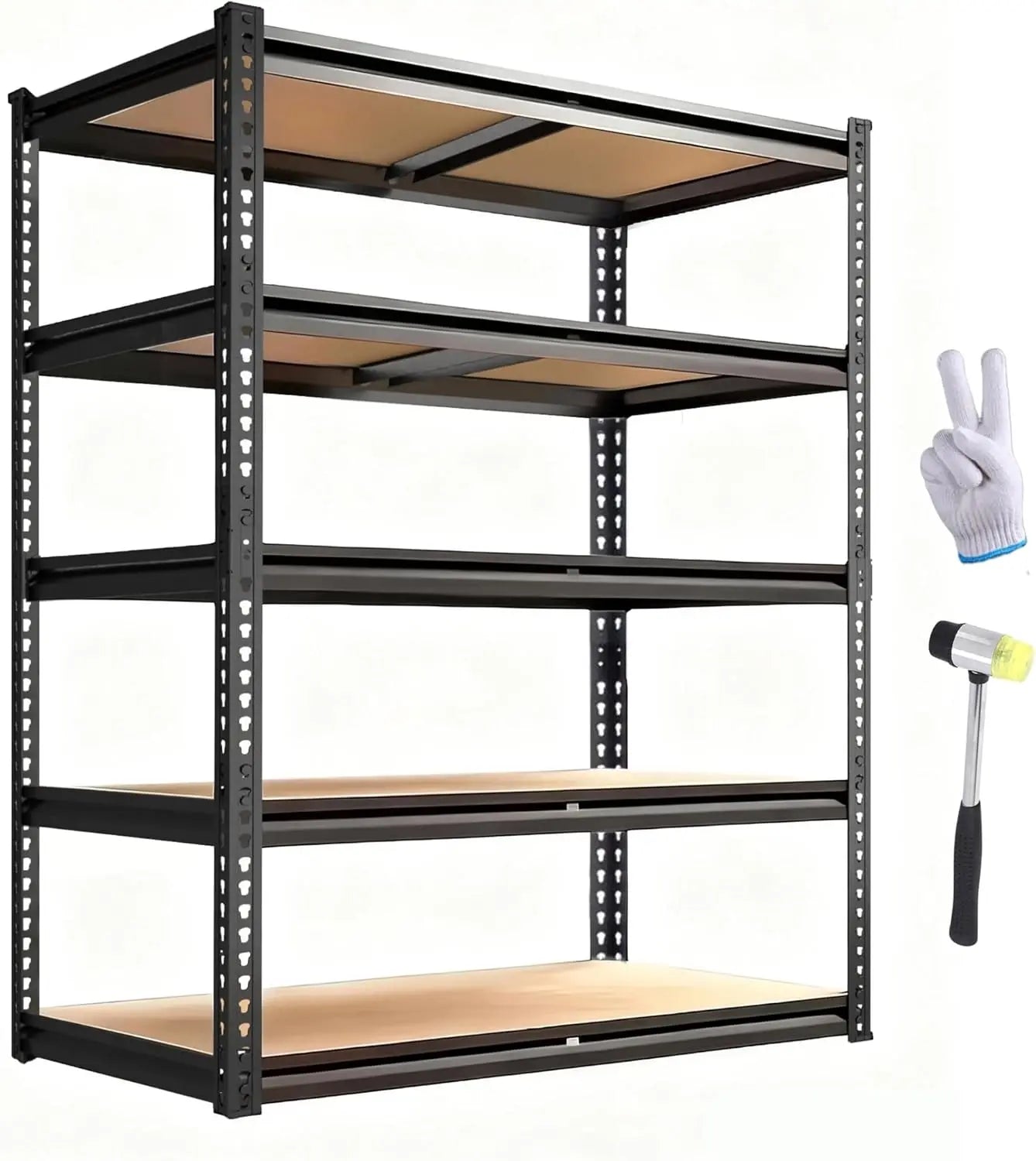 Garage Shelving 2400 LBS Metal Storage Shelves 12''x28''x60'' Heavy Duty Adjustable Shelving Rack Standing Shelf Units Garage