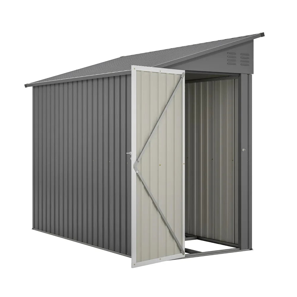 Shed Lean to Storage Shed, Outdoor 4' x 8' Metal Wall Side Storage Sheds & Outdoor Storage, Garden Storage Cabinet, Customized