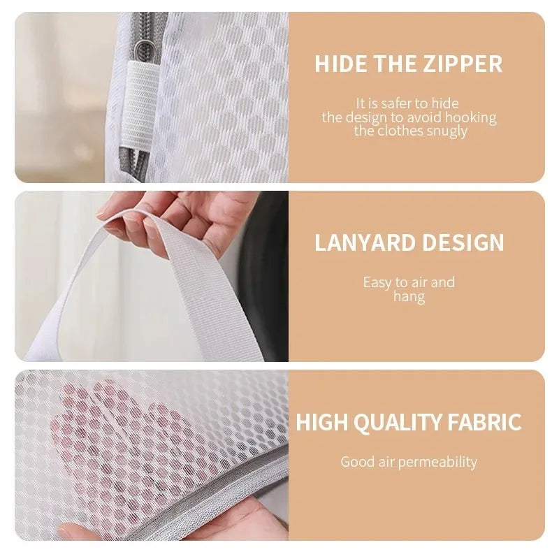 Upgraded Laundry Hand Bags Reusable Washing Machine Clothing Care Wash Bag Mesh Net Bra Socks Lingerie Underwear Laundry 2030
