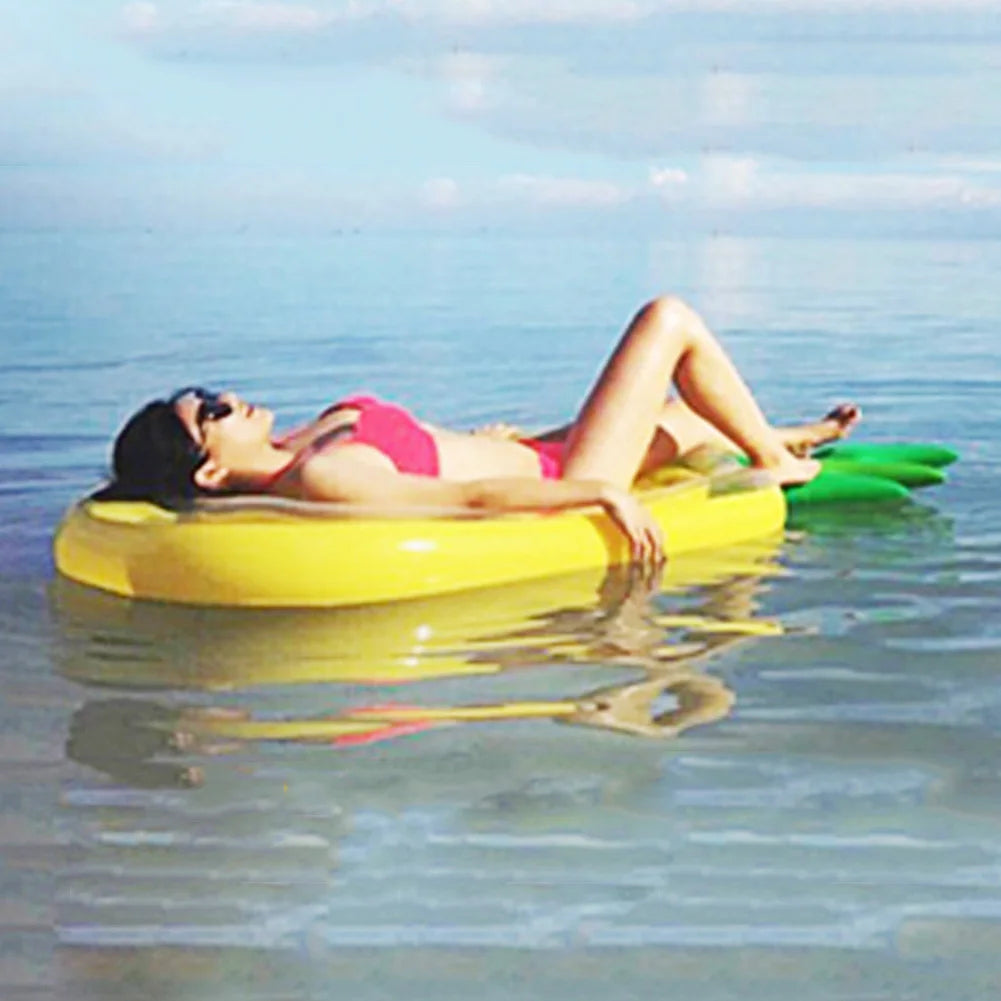 Pineapple Inflat Air Mattress Foldable Floating Water Recliner Mats Portable Porous Exhaust Large Size Swimming Pool Accessories