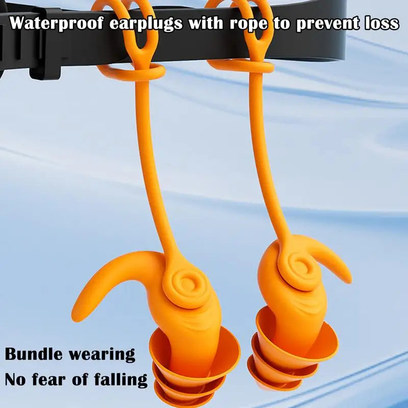 Soft Silicone Ear Plug With Elastic Lanyard For Water Sports Noise Reduction Earplugs Swimming Pool Earplug Accessories