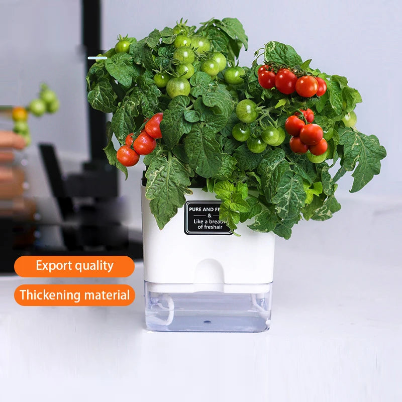 New Self Watering Plant Pot Magnetic Plastic Self-absorbent Cotton Rope Flowerpot For Double-deck Lazy Plant Pot Garden Supplies
