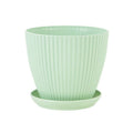 Plastic Planters Round Plant Pots with Tray Succulent Flowerpots Plants Garden Flower Nursery Pot Bedroom Office Flower Pot