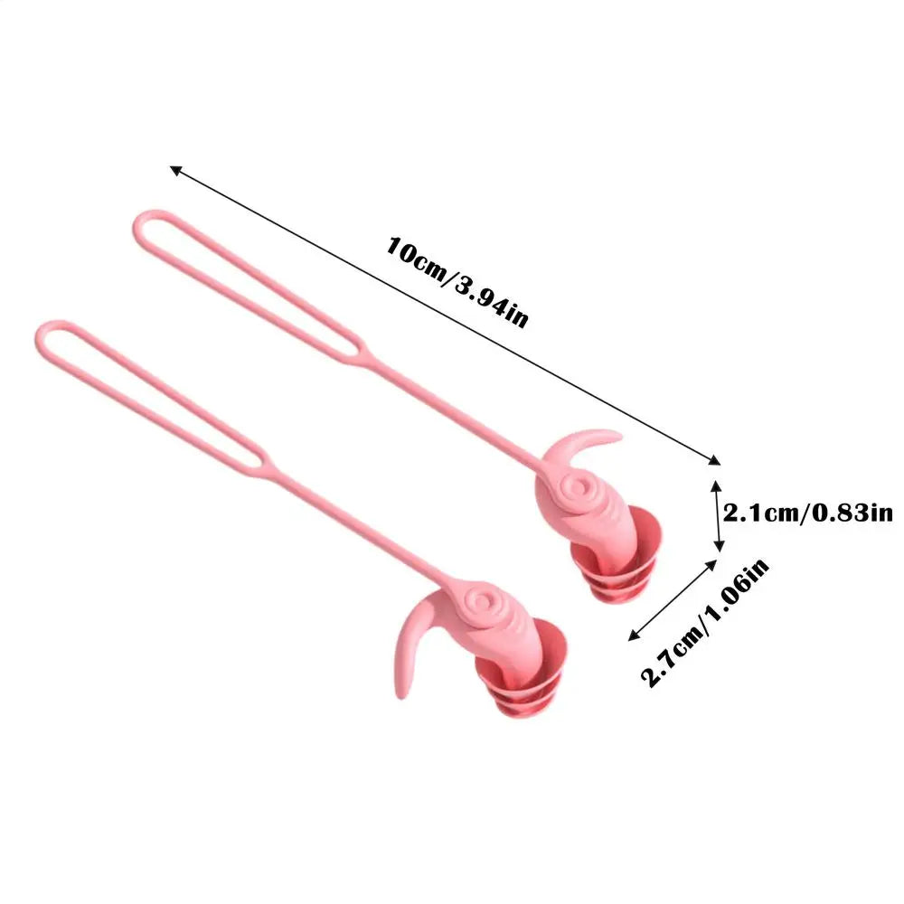 Soft Silicone Ear Plug With Elastic Lanyard For Water Sports Noise Reduction Earplugs Swimming Pool Earplug Accessories