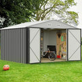 10 X 8 FT Shed Outdoor Storage Sheds Metal Garden Shed with Lockable Door Outside Waterproof Tool Sheds for Backyard