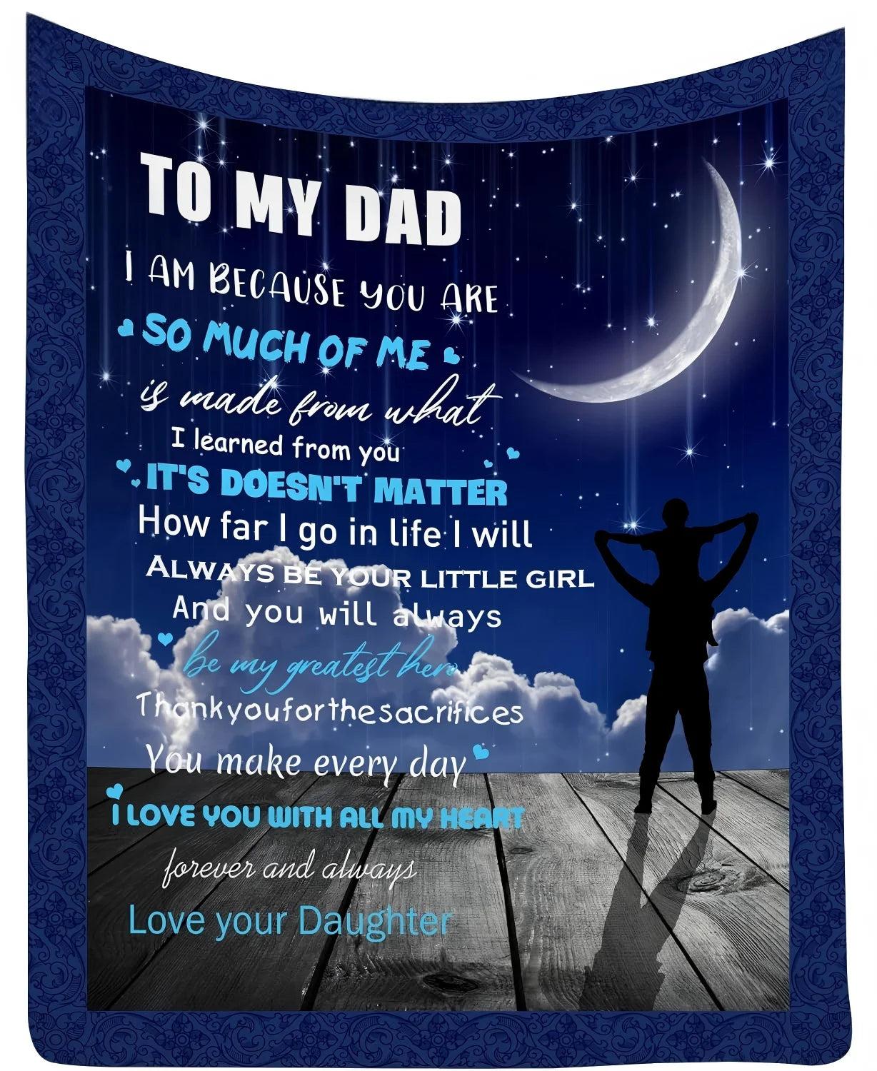 Gift blanket to Dad fathers day Birthday Anniversary gift blankets for Dad Mom Wife Nap Reading camping Watch TV four season use