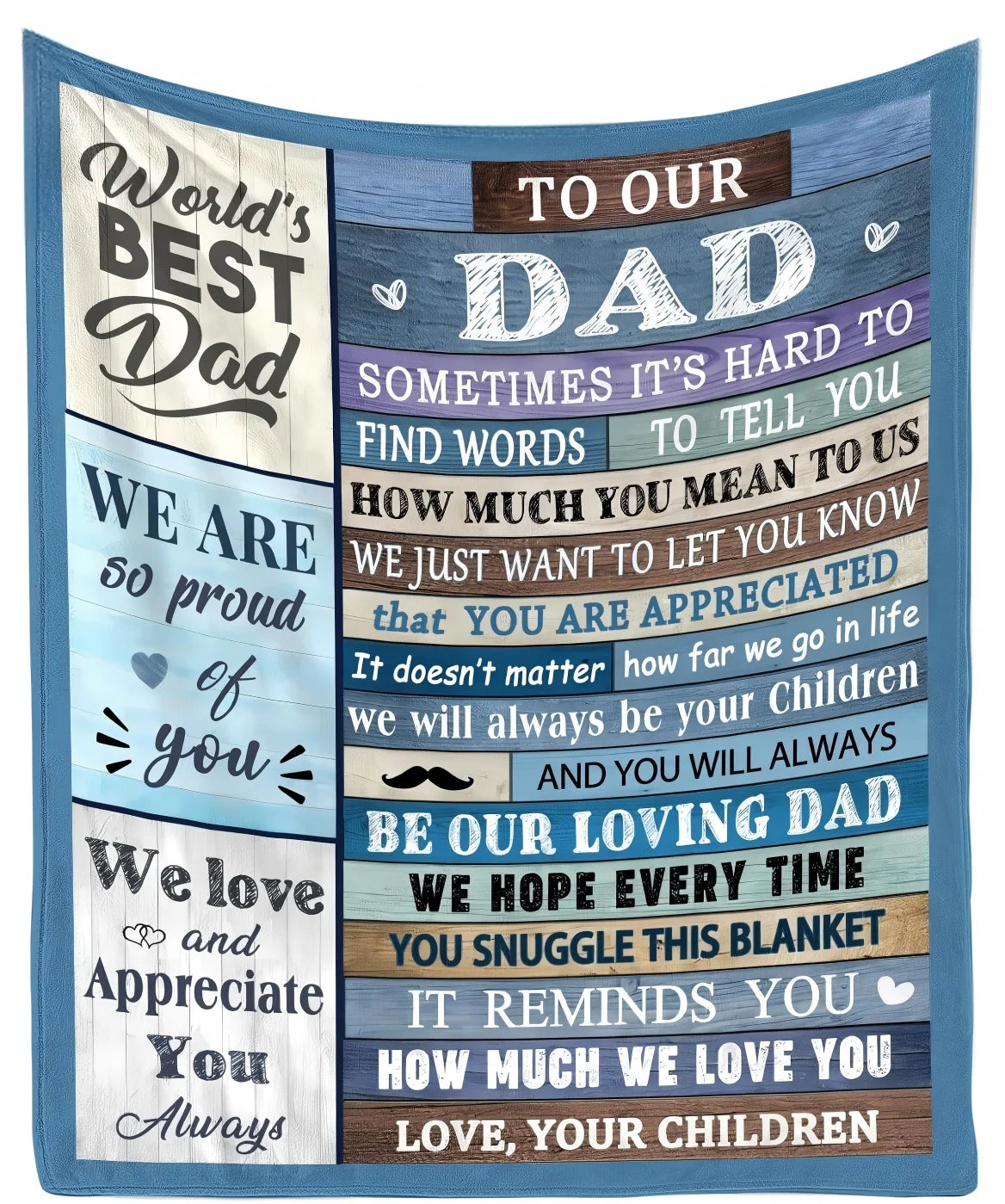 Gift blanket to Dad fathers day Birthday Anniversary gift blankets for Dad Mom Wife Nap Reading camping Watch TV four season use