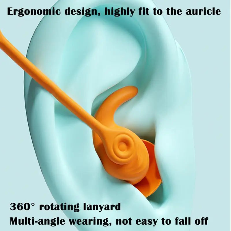 Soft Silicone Ear Plug With Elastic Lanyard For Water Sports Noise Reduction Earplugs Swimming Pool Earplug Accessories