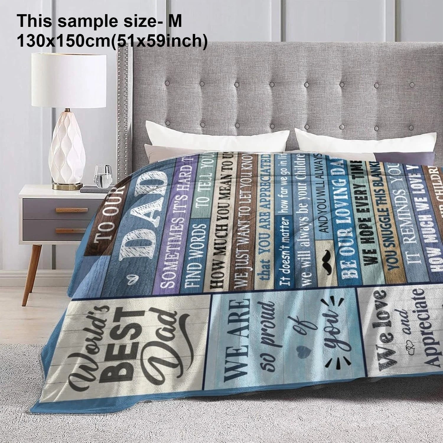 Gift blanket to Dad fathers day Birthday Anniversary gift blankets for Dad Mom Wife Nap Reading camping Watch TV four season use