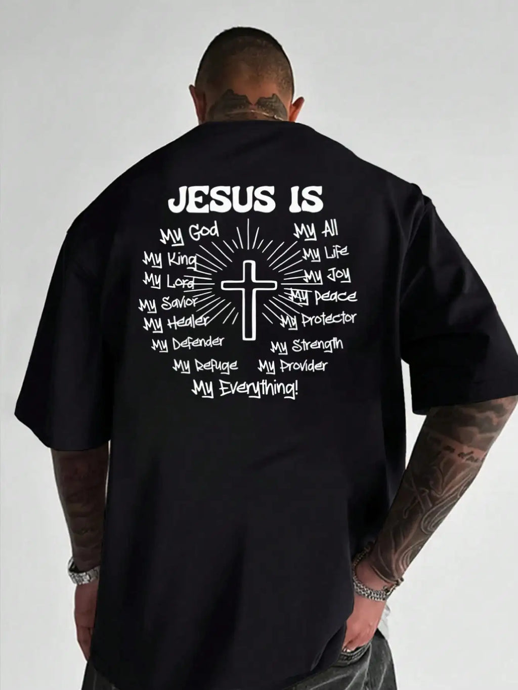 Men's Graphic T-Shirt Jesus Cross Faith Daily Wear 100% Cotton Unisex Gift Idea For Him Her Religious Apparel Spiritual Clothing