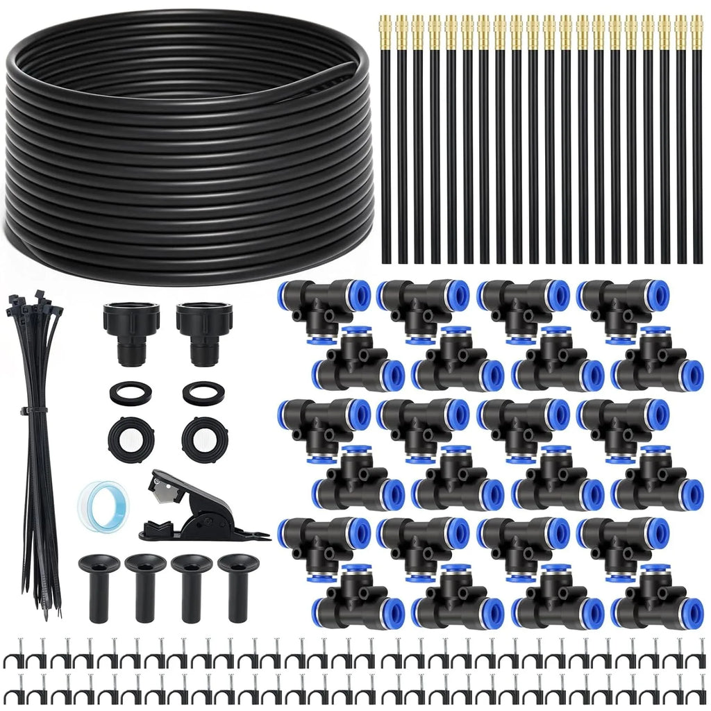 DIY 80ft Drip Irrigation Kit 177pcs For Greenhouse Garden Flowers Plant Watering Irrigation Patio Misting Cooling System