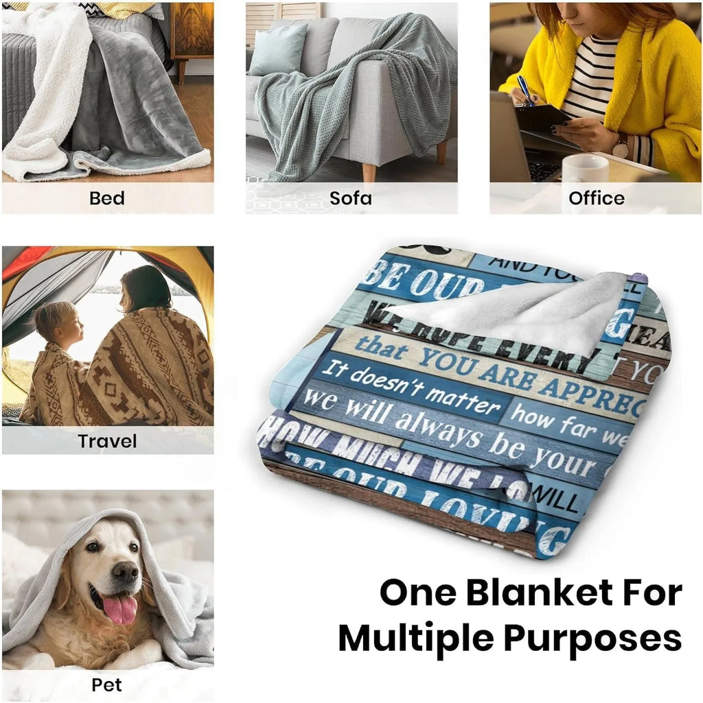 Gift blanket to Dad fathers day Birthday Anniversary gift blankets for Dad Mom Wife Nap Reading camping Watch TV four season use
